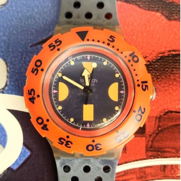 Swatch watch DEEP BLUE SDK100 1990 Scuba New Old Stock With new battery - Picture 1 of 7